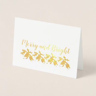 Carte Dorée Merry et Bright Holly Sprigs