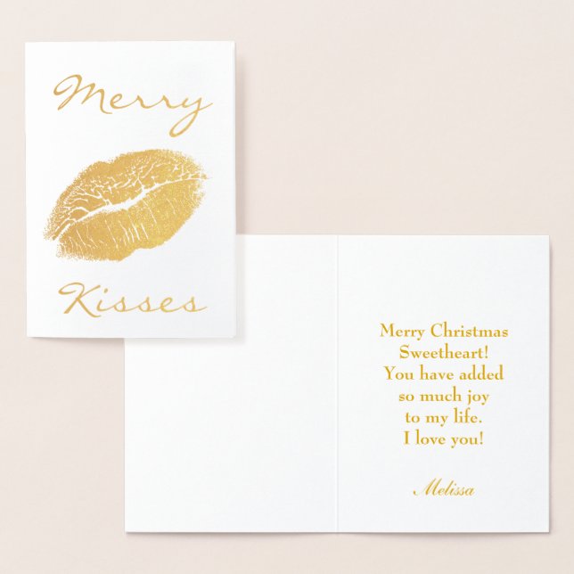 Carte Dorée Merry Kisses (Affichage)