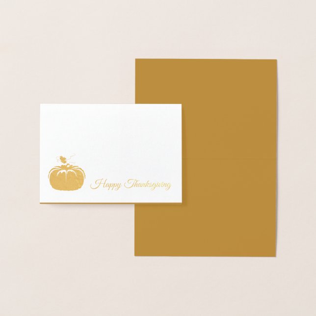 Carte Dorée Mini Card-Gold Foil Thanksgiving (Affichage)