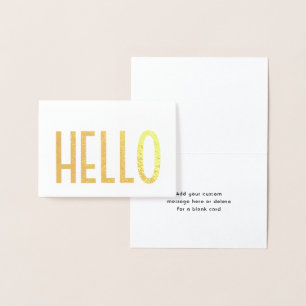 Carte Dorée Minimaliste Note pliée Hello Simple Modern Glam