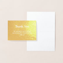 Minimaliste Pleine Feuille d'Or Élégante Merci