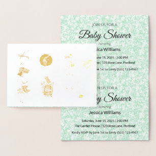 Carte Dorée Mise à jour de la Baby Shower Bohème Mignonne