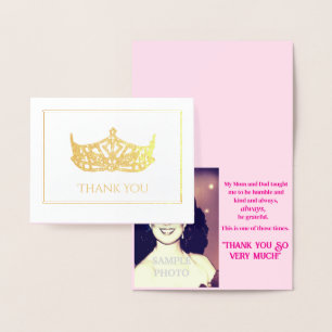 Carte Dorée Miss America Style Foil Crown-avec un accueil phot