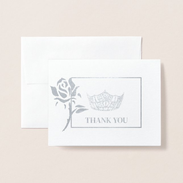 Carte Dorée Miss America Style Pageant Crown (Devant avec enveloppe)