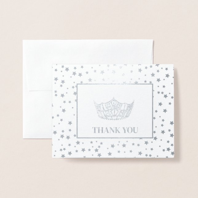 Carte Dorée Miss America Style Pageant Crown (Devant avec enveloppe)