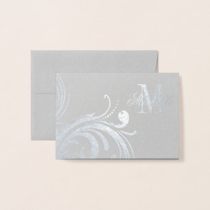 Carte Dorée Monogramme floral et nom