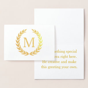 Carte Dorée Monogramme Laurel