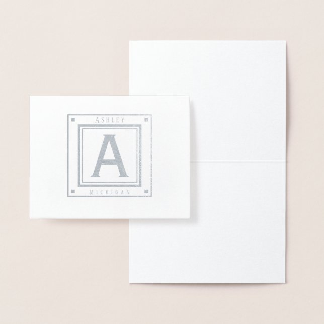 Carte Dorée Monogramme Votre nom et l'état Ancre nautique (Affichage)