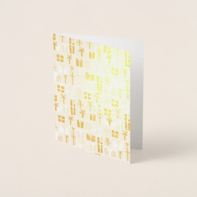 Carte Dorée Motif cadeau de Noël (Devant)