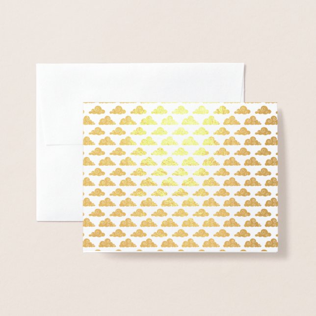 Carte Dorée Motif Cloud Premium Gold ou Silver (Devant avec enveloppe)