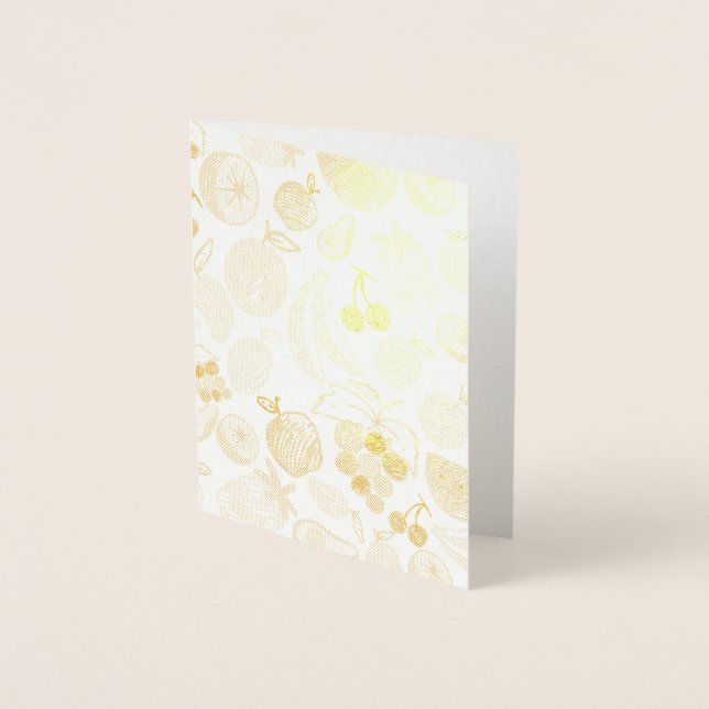 Carte Dorée Motif de fruits (Devant)