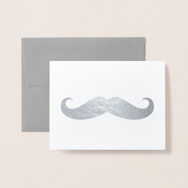 Carte Dorée Moustache (Devant avec enveloppe)