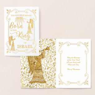 Carte Dorée Né est le roi d'Israël Noël religieux
