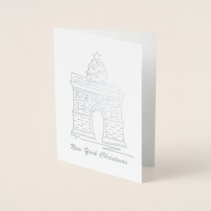 Carte Dorée New York Noël NYC Washington Carré Arch Tree