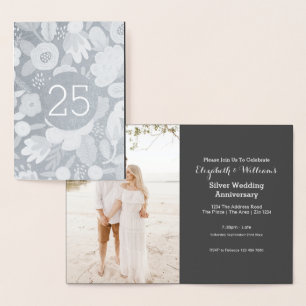 Carte Dorée Noces d'argent 25e Anniversaire de mariage