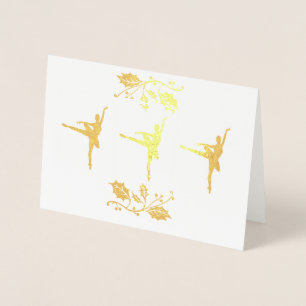 Carte Dorée Noël de Ballerina