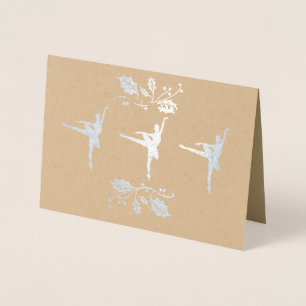Carte Dorée Noël de ballerine