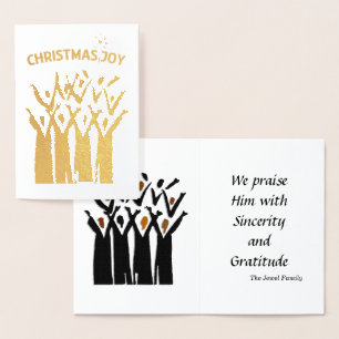 Carte Dorée Noël Joy Elegant