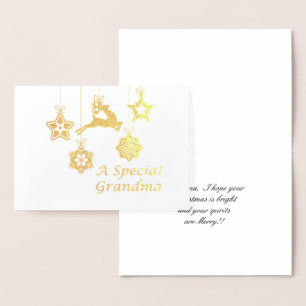 Carte Dorée Noël spécial grand-mère