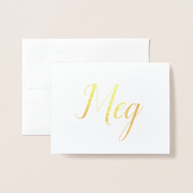 Carte Dorée Nom personnalisé | Bridesmaid | Meg (Devant avec enveloppe)