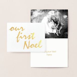 Carte Dorée Notre premier Noel saint baies d'or de Noël