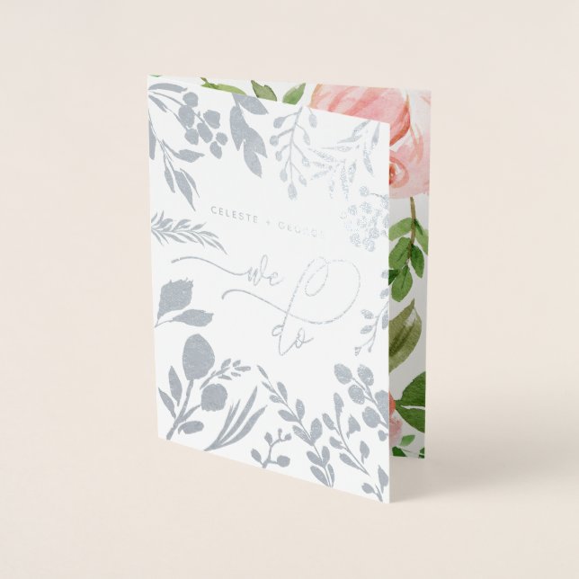 Carte Dorée Nous faisons de l'aquarelle florale et mariage de  (Devant)