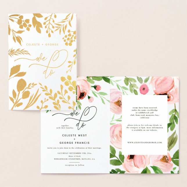 Carte Dorée Nous faisons de l'aquarelle florale et mariage de  (Affichage)
