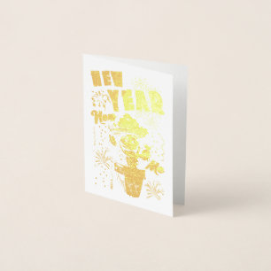 Carte Dorée Nouvelle Année Nouveau Moi