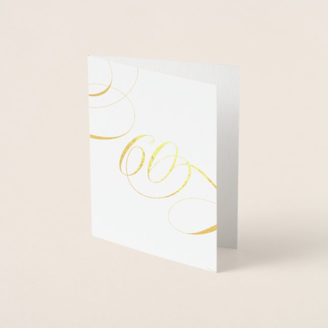 Carte Dorée Or 60 Calligraphie Jalon Anniversaire Anniversaire (Devant)