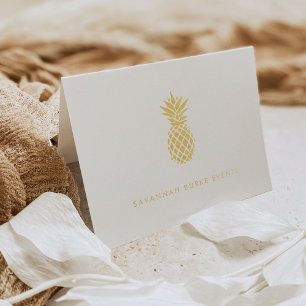 Carte Dorée Or d'ananas personnalisé