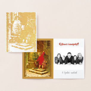 Carte Dorée Or hongrois de Noël à partir de 1896 -