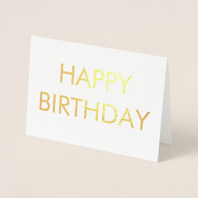 Carte Dorée or SIMPLE TEXTE MINIMAL JEUX de naissance heureux  (Devant)