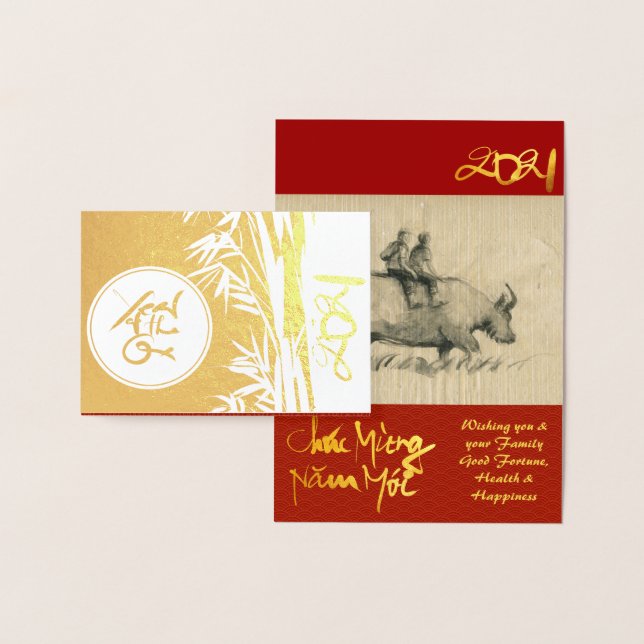 Carte Dorée Original Ox Children peinture 2021 Luxe Foil GC2 (Affichage)
