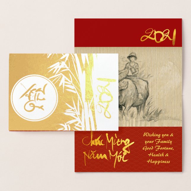 Carte Dorée Original Ox Peinture pour enfants 2021 Luxe Foil G (Affichage)