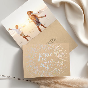 Carte Dorée Paix sur Terre Photo de vacances Silver