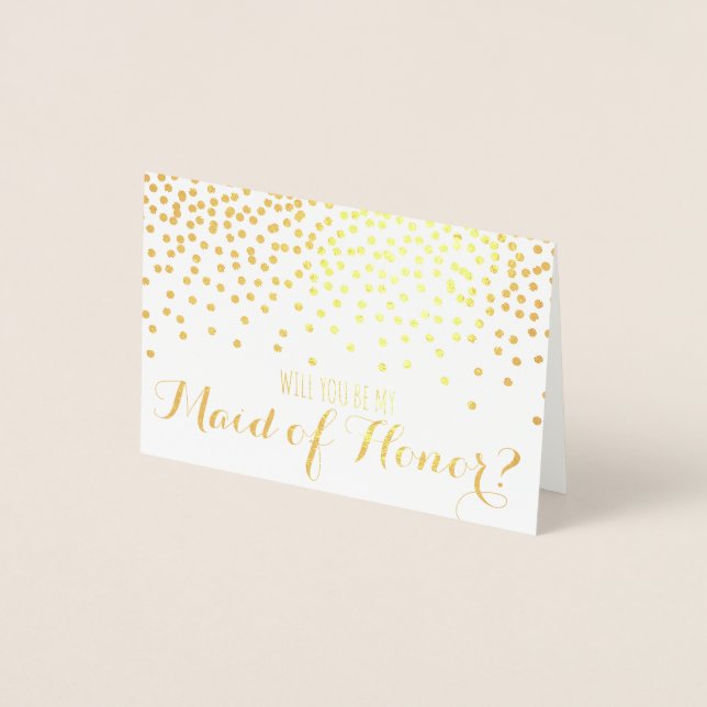 Carte Dorée Parties scintillant d'or Confetti Serez-vous ma se (Devant)
