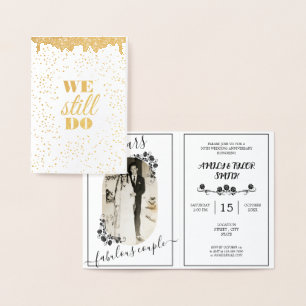 Carte Dorée Parties scintillant Mariage Anniversaire Photo Gol