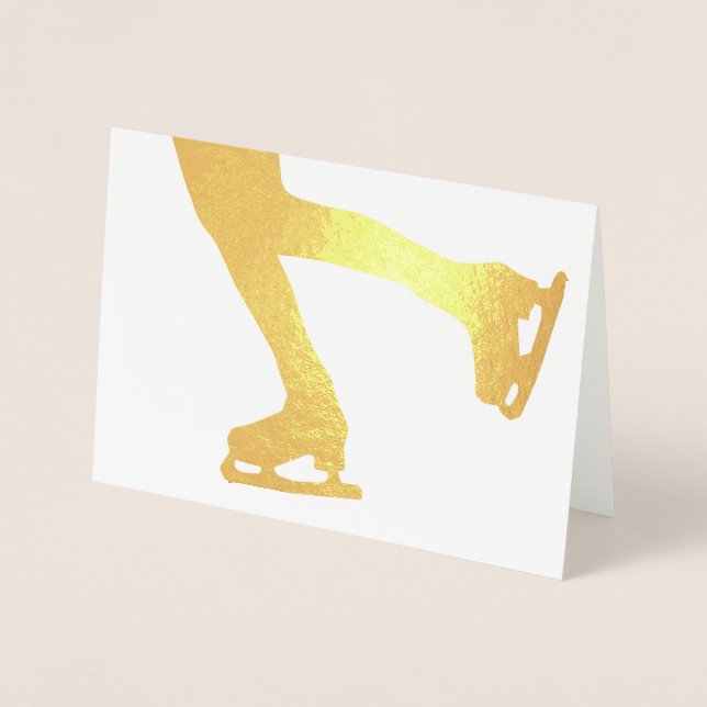 Carte Dorée Patineur sur glace (Devant)