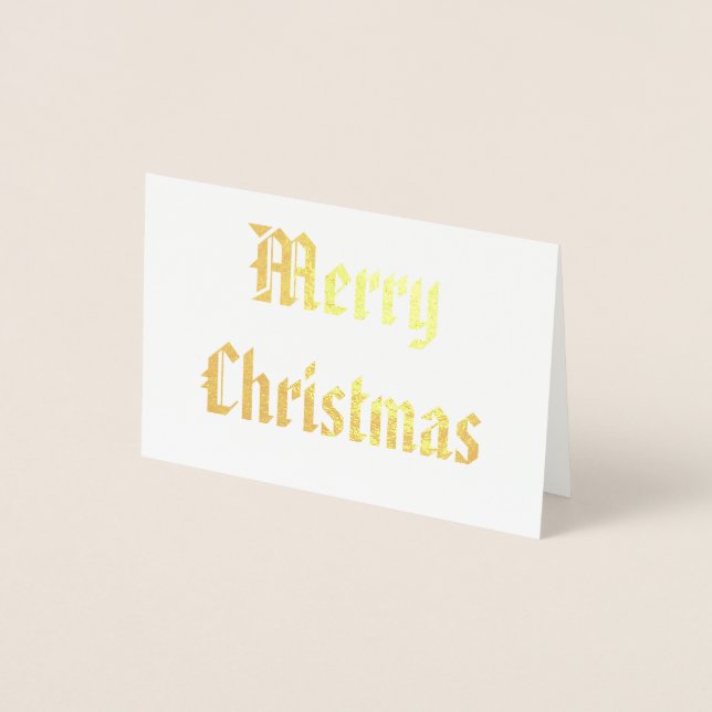 Carte Dorée Patriotique Joyeux Noël Calligraphie Or (Devant)