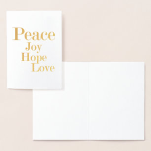 Carte Dorée Peace Joy Hope Love