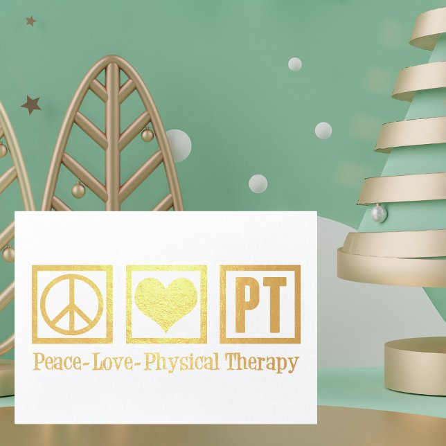 Carte Dorée Peace Love Physical Therapy Gold Foil Card (Créateur téléchargé)