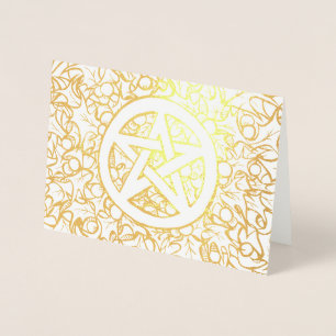 Carte Dorée Pentagramme de Yule païen