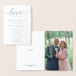 Carte Dorée Photo de couple pour les 25 ans de mariage en arge