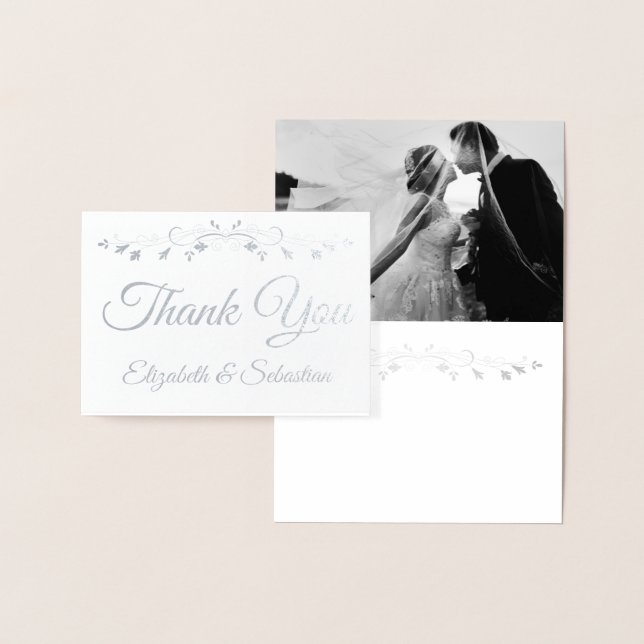 Carte Dorée Photo simple et élégante à l'intérieur du Merci Ma (Affichage)