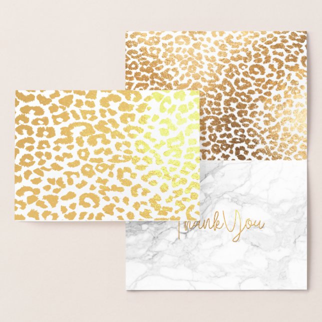 Carte Dorée PixDezines Gold Leopard Spots Merci (Affichage)