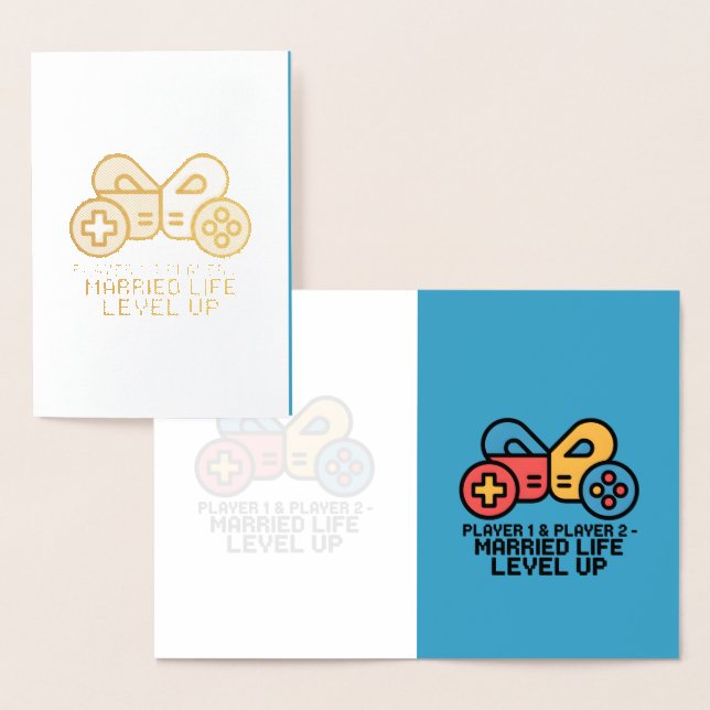 Carte Dorée Player 1 & 2 Married Gamer (Affichage)