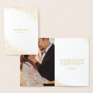 Carte Dorée Points Confetti de l'huile d'or moderne Merci Mari
