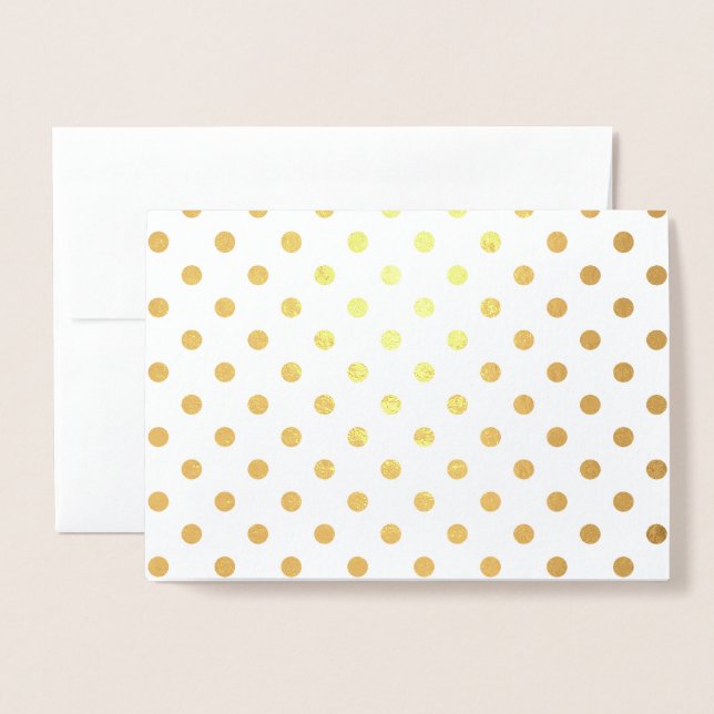 Carte Dorée Pois brillants à huile d'or (Devant avec enveloppe)