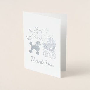 Carte Dorée Poodle Chien Baby shower Chien Chien Chien Chien C