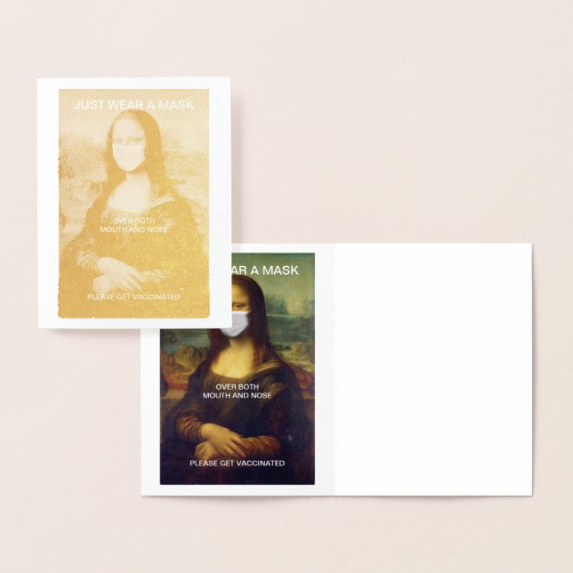 Carte Dorée PORTEZ JUSTE UNE MASK MONA LISA Gold Foil Card (Affichage)